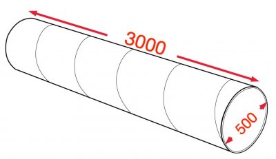 Воздуховод спирально-навивной 500х3000мм (0,7мм) УТ2,5 цинк