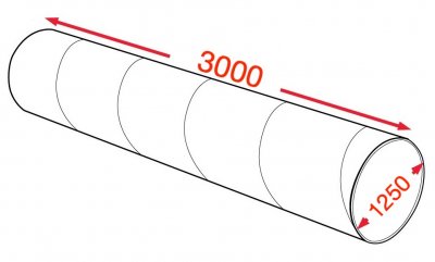 Воздуховод спирально-навивной 1250х3000мм (1,0мм) УТ2,5 цинк