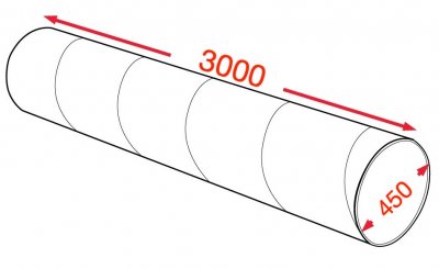 Воздуховод спирально-навивной 450х3000мм (0,7мм) УТ2,5 цинк