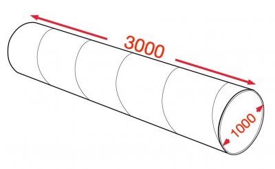 Воздуховод спирально-навивной 1000х3000мм (1,0мм) УТ2,5 цинк