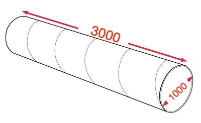 Воздуховод спирально-навивной 1000х3000мм (1,0мм) УТ2,5 цинк