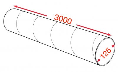 Воздуховод спирально-навивной 125х3000мм (0,5мм) УТ2,5 цинк