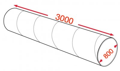 Воздуховод спирально-навивной 800х3000мм (0,7мм) УТ2,5 цинк