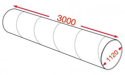 Воздуховод спирально-навивной 1120х3000мм (1,0мм) УТ2,5 цинк